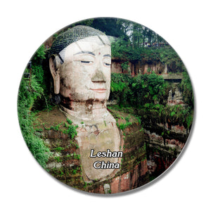 China Leshan Giant Buddha 3D Fridge Magnet Crystal Glass