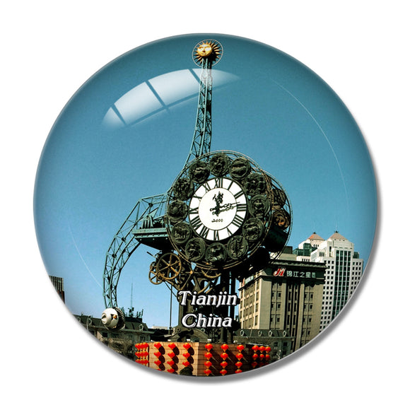 China Tianjin Watches 3D Fridge Magnet Crystal Glass