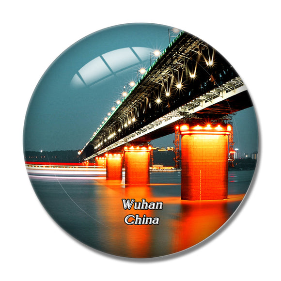 China Wuhan Yangtze River Bridge 3D Fridge Magnet Crystal Glass