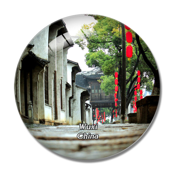 China Wuxi Huishan Ancient Town 3D Fridge Magnet Crystal Glass