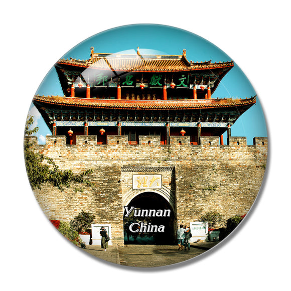 China Yunnan Dali Old Town 3D Fridge Magnet Crystal Glass