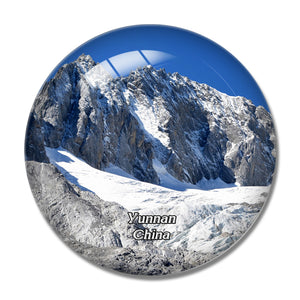 China Yunnan Lijiang Yulong Snow Mountain 3D Fridge Magnet Crystal Glass