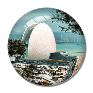 China Zhuhai Mingting Park 3D Fridge Magnet Crystal Glass