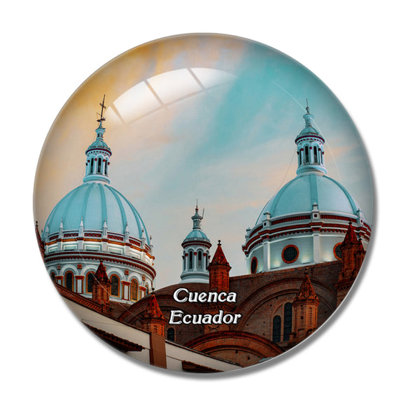 Ecuador Cathedral Of Cuenca Basin 3D Fridge Magnet Crystal Glass