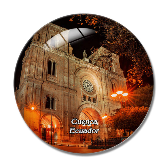 Ecuador Cathedral Of Cuenca 3D Fridge Magnet Crystal Glass