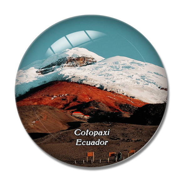 Ecuador Cotopaxi 3D Fridge Magnet Crystal Glass