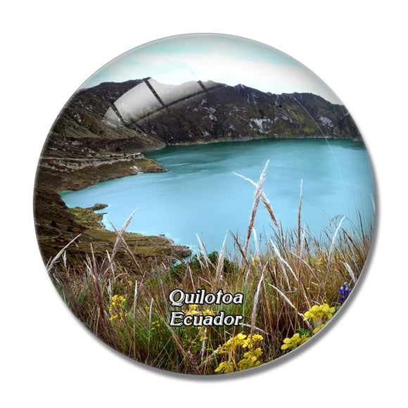 Ecuador Quilotoa Crater Lake Laguna 3D Fridge Magnet Crystal Glass