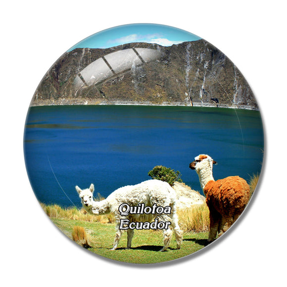 Ecuador Quilotoa 3D Fridge Magnet Crystal Glass