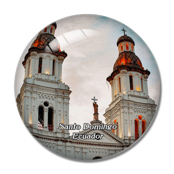 Ecuador Santo Domingo Basin Church 3D Fridge Magnet Crystal Glass