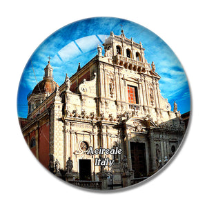 Italy Acireale Basilica di San Sebastiano 3D Fridge Magnet Crystal Glass