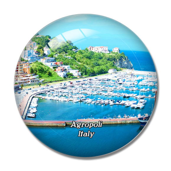 Italy Agropoli Port 3D Fridge Magnet Crystal Glass