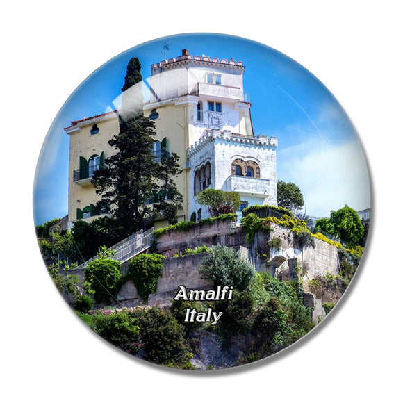 Italy Amalfi Coast Cliff House Villa 3D Fridge Magnet Crystal Glass