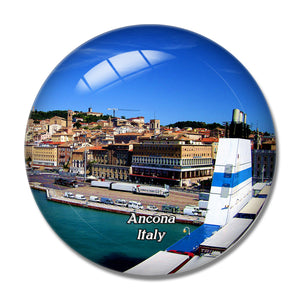 Italy Ancona Port 3D Fridge Magnet Crystal Glass