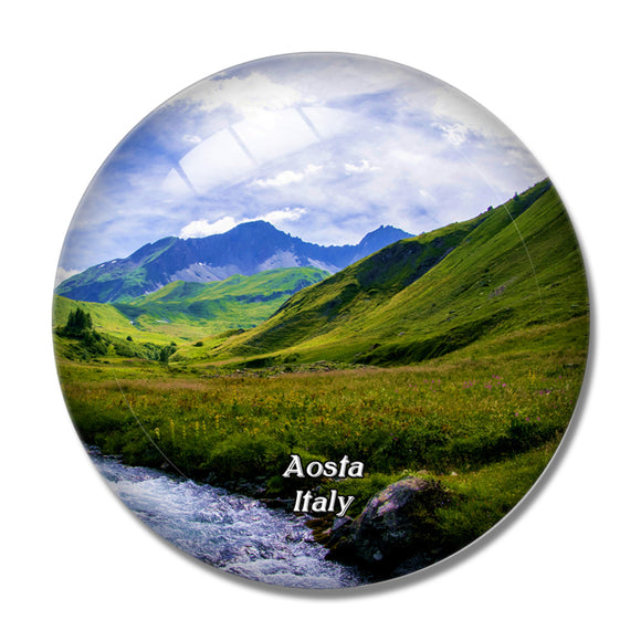 Italy Aosta Valley 3D Fridge Magnet Crystal Glass