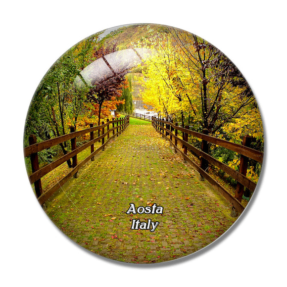 Italy Aosta 3D Fridge Magnet Crystal Glass