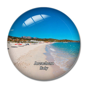 Italy Arzachena Liscia Ruja 3D Fridge Magnet Crystal Glass