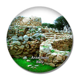 Italy Arzachena Nuraghe la Prisgiona 3D Fridge Magnet Crystal Glass