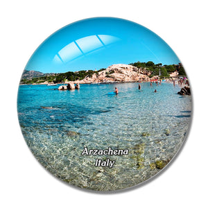 Italy Arzachena Spiaggia Capriccioli 3D Fridge Magnet Crystal Glass