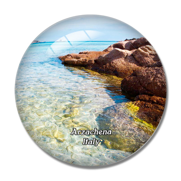 Italy Arzachena Spiaggia del Pevero 3D Fridge Magnet Crystal Glass