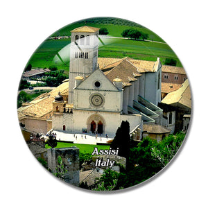 Italy Assisi San Francesco Basilica 3D Fridge Magnet Crystal Glass