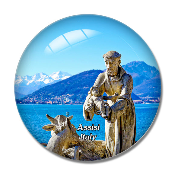 Italy Assisi St Francis Lago Maggiore 3D Fridge Magnet Crystal Glass