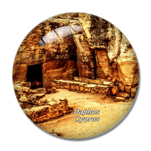 Tombs of the Kings Paphos Cyprus 3D Fridge Magnet Crystal Glass