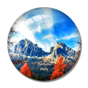 Italy Belluno Dolomittene 3D Fridge Magnet Crystal Glass