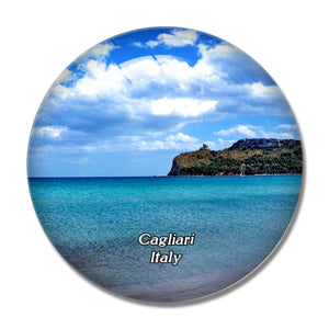 Italy Cagliari Poetto Beach Sardinia 3D Fridge Magnet Crystal Glass