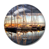 Italy Cagliari Sailboats 3D Fridge Magnet Crystal Glass