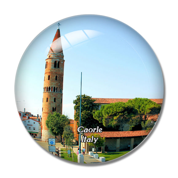 Italy Caorle Bell Tower 3D Fridge Magnet Crystal Glass