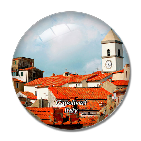 Italy Capoliveri 3D Fridge Magnet Crystal Glass