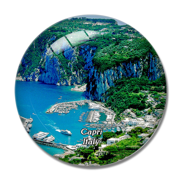 Italy Capri Island Sea Coast 3D Fridge Magnet Crystal Glass