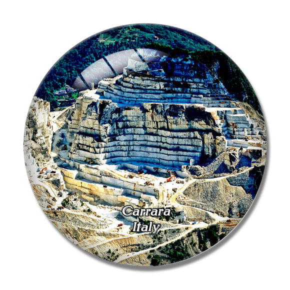 Italy Carrara Marble Caves 3D Fridge Magnet Crystal Glass