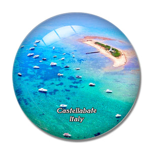 Italy Castellabate Punta Licosa 3D Fridge Magnet Crystal Glass