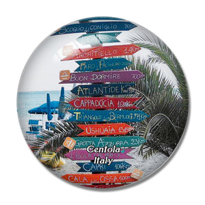 Italy Centola Spiaggia della Marinella 3D Fridge Magnet Crystal Glass