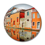 Italy Chioggia Gamle Hus Kanal 3D Fridge Magnet Crystal Glass