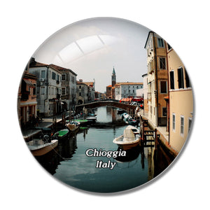 Italy Chioggia Kanal Bridge 3D Fridge Magnet Crystal Glass