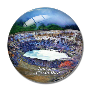 Costa Rica Poas Volcano San Jose 3D Fridge Magnet Crystal Glass