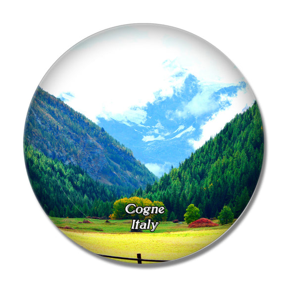 Italy Cogne Gran Paradiso 3D Fridge Magnet Crystal Glass