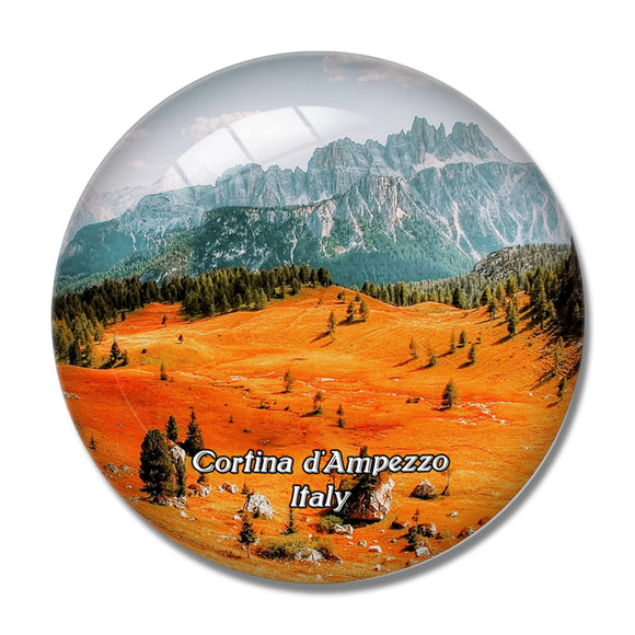 Italy Cortina d'Ampezzo Belluno Dolomittene 3D Fridge Magnet Crystal Glass