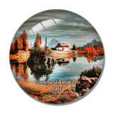 Italy Cortina d'Ampezzo Dolomites Mountains Lake Bergsee 3D Fridge Magnet Crystal Glass