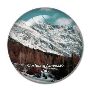 Italy Cortina d'Ampezzo Ski 3D Fridge Magnet Crystal Glass