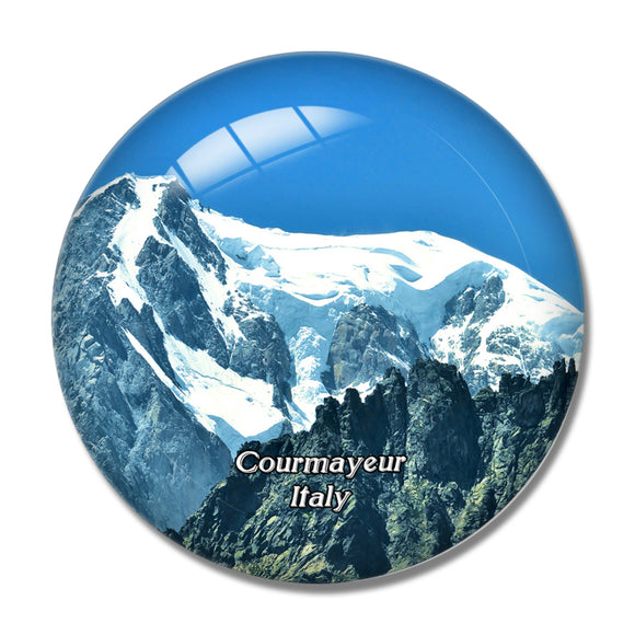 Italy Courmayeur Mont Blanc Alps 3D Fridge Magnet Crystal Glass