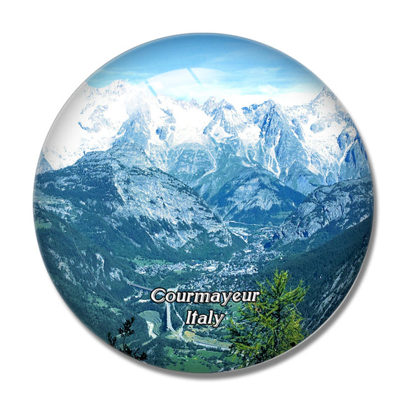 Italy Courmayeur Mont Blanc Alps 3D Fridge Magnet Crystal Glass