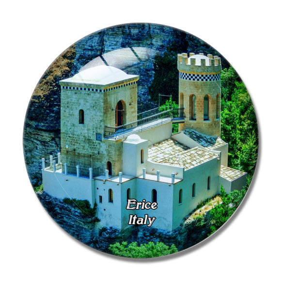 Italy Erice Lite Slott Sicilia 3D Fridge Magnet Crystal Glass