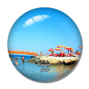 Italy Fasano Lido Ottagono 3D Fridge Magnet Crystal Glass