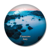 Italy Fiumicino Mediterranean 3D Fridge Magnet Crystal Glass