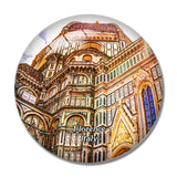 Italy Florence Dome Church Outside 3D Fridge Magnet Crystal Glass
