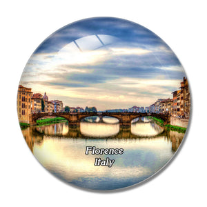 Italy Florence Arno River 3D Fridge Magnet Crystal Glass