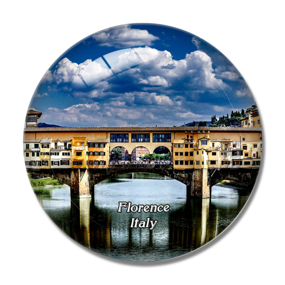 Italy Florence Bridge Architecture 3D Fridge Magnet Crystal Glass